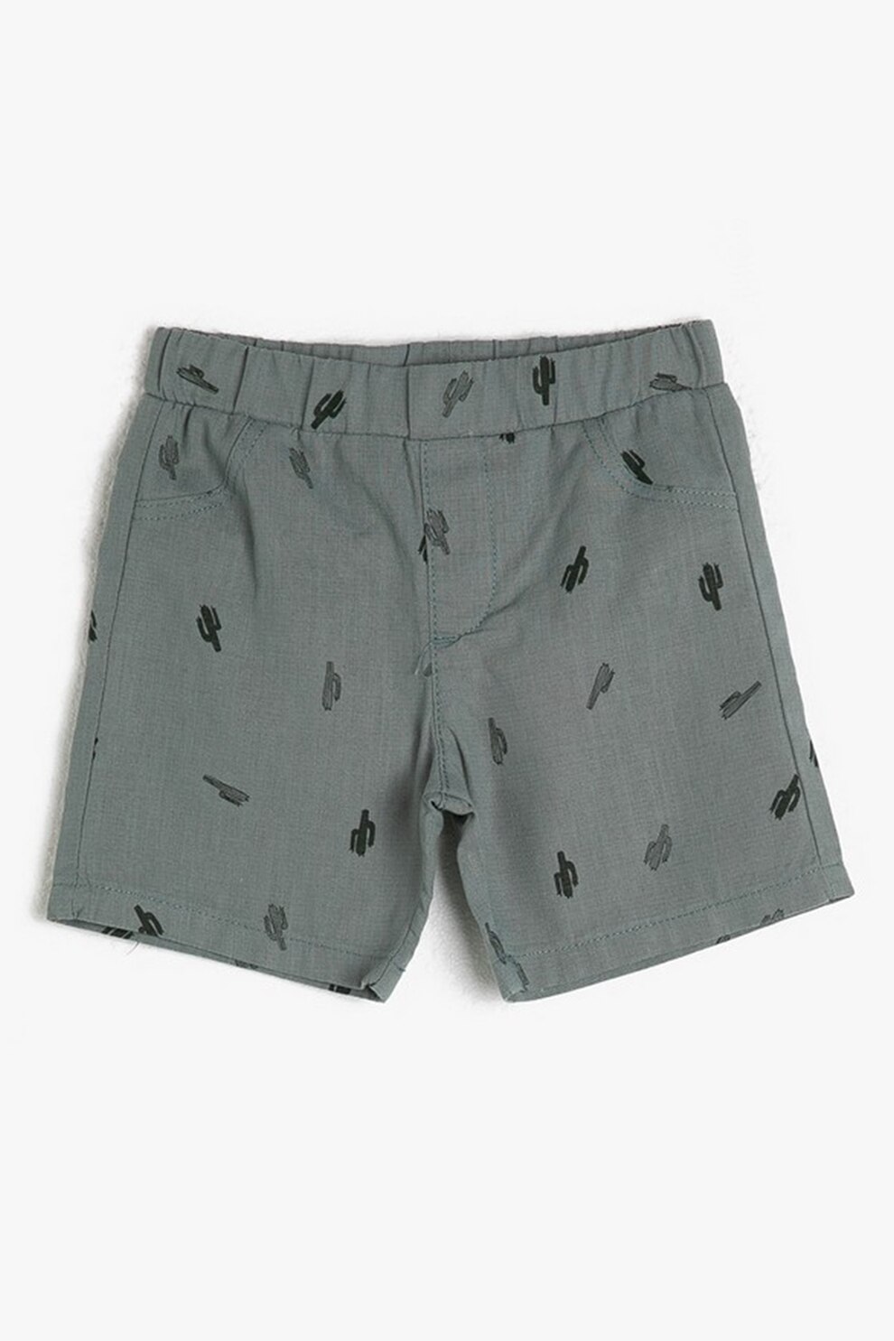 KOTON, Pantaloni scurti cu talie elastica, Verde inchis, 80-86 CM