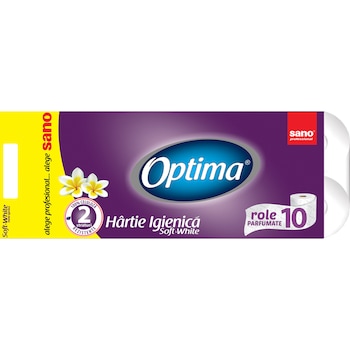 Hartie igienica Sano Optima, 2 straturi, 10 role Hartie igienica Sano Optima, 2 straturi, 10 role