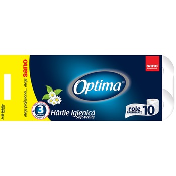 Hartie Igienica Sano Optima, 3 straturi, 10 role Hartie Igienica Sano Optima, 3 straturi, 10 role