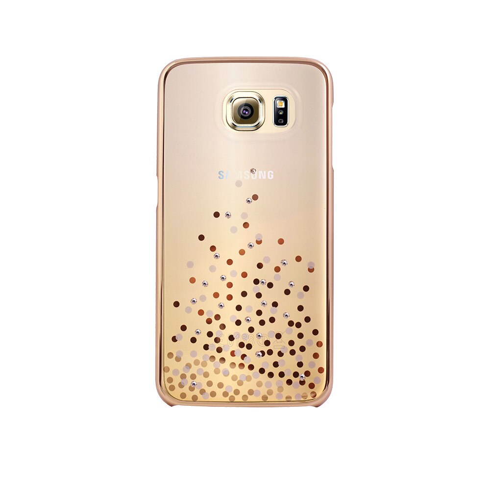 Carcasa Comma Unique Polka pentru Samsung Galaxy S6, (Cristale) Champagne Gold