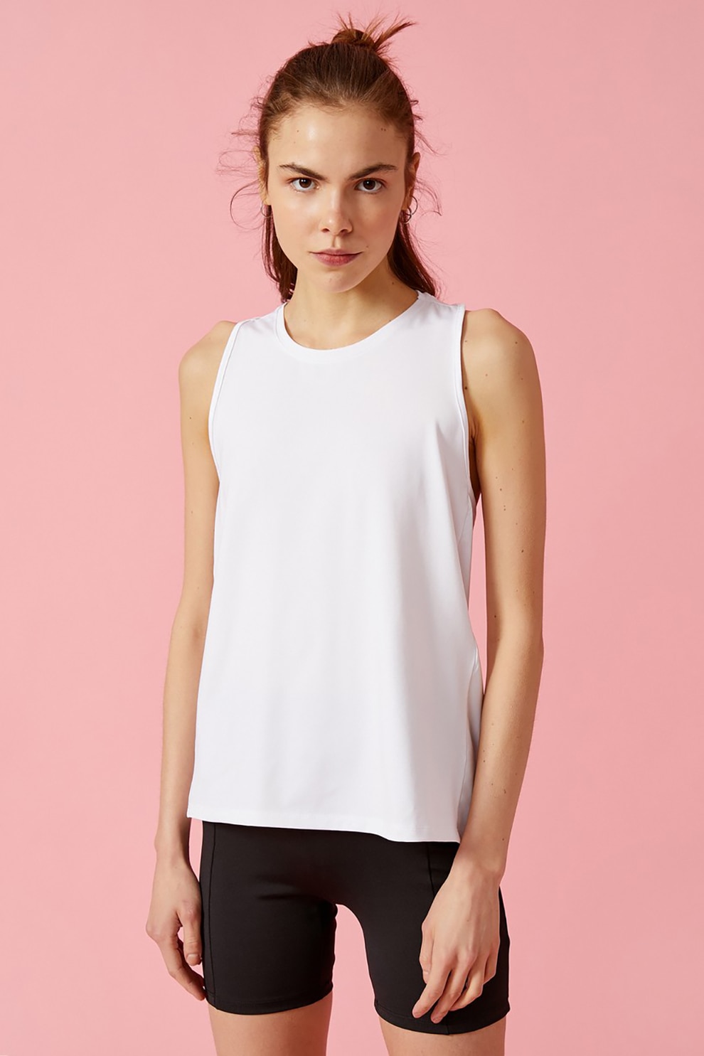 KOTON, Top cu decolteu racerback, Alb, XL