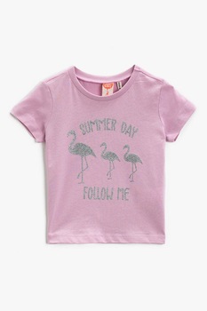 KOTON, Tricou cu imprimeu stralucitor, Lila, 68-74 CM KOTON, Tricou cu imprimeu stralucitor, Lila, 68-74 CM