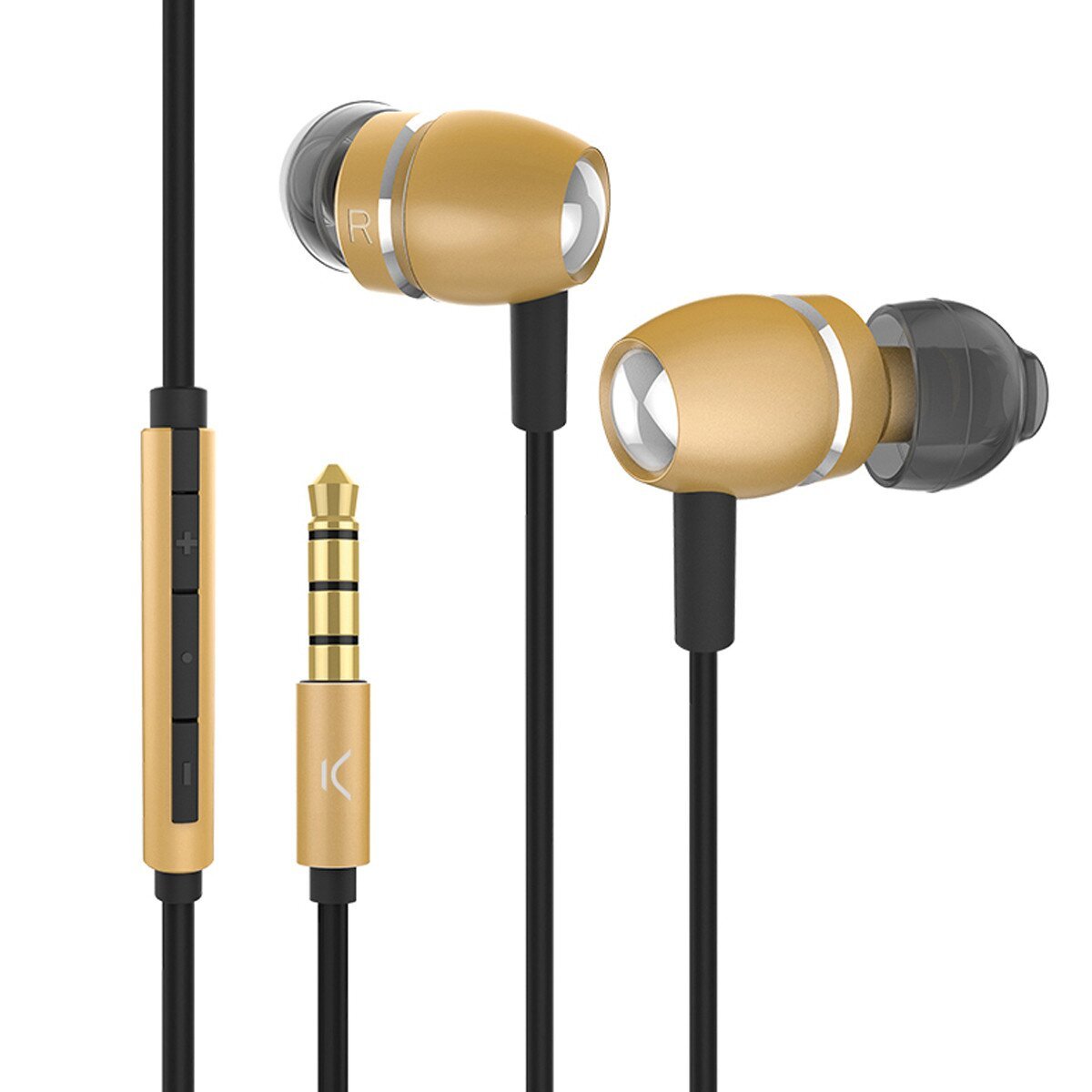 Casti cu jack 3.5 mm Ksix Go&Play Air Auriu