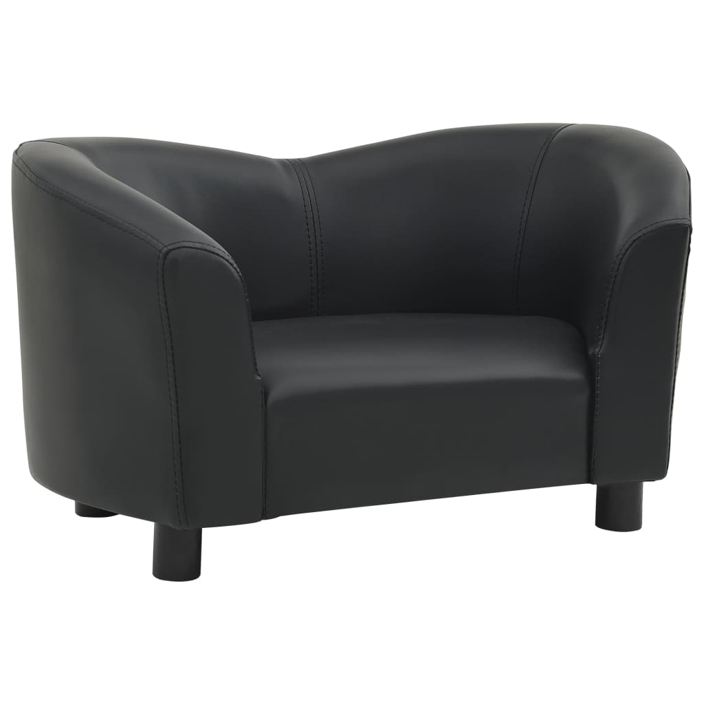 Canapea pentru caini, negru, 67x41x39 cm, piele ecologica