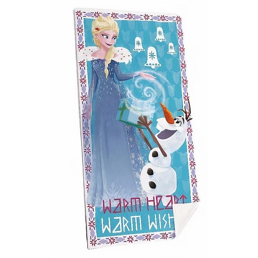 Prosop plaja Frozen Elsa si Olaf 70 X 140 cm Albastru