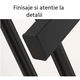 Suport dublu pentru haine, Elastix Shop, 110 x 54 x 150 cm, din otel, negru mat