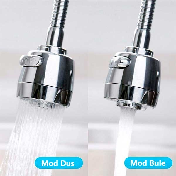 Adaptor / Prelungitor Chiuveta eOptima® Pro 360, Flexibil, Universal, 2 Setari Curgere, Orientare 360 grade, Inox