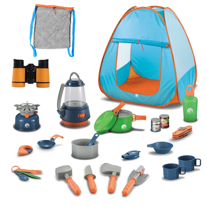 Set 27 accesorii de camping FENBOW, pentru joaca in aer liber, 72 x 87 x 72 cm, Multicolor