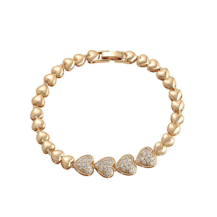 Bratara Anebris Hearts,dublu placata Aur 18k,lungime 19cm