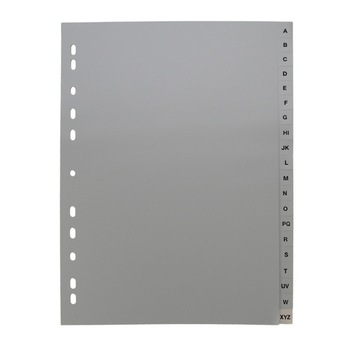 Separatoare plastic A4, gri - index A-Z Separatoare plastic A4, gri - index A-Z