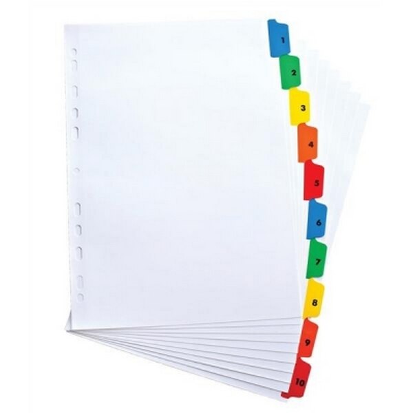 Separatoare carton mylar A4 - index 1-20