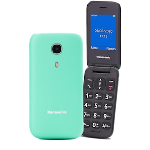 Telefon mobil Panasonic GSM KX-TU400EXC, Single SIM, Tehnologie 2 G, memorie Ram 1 Gb, Buton SOS, Verde, ideal pentru seniori