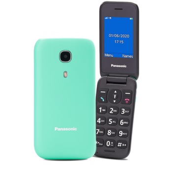Telefon mobil Panasonic GSM KX-TU400EXC, Single SIM, Tehnologie 2 G, memorie Ram 1 Gb, Buton SOS, Verde, ideal pentru seniori Telefon mobil Panasonic GSM KX-TU400EXC, Single SIM, Tehnologie 2 G, memorie Ram 1 Gb, Buton SOS, Verde, ideal pentru seniori