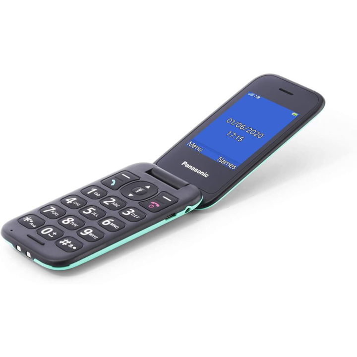 Telefon mobil Panasonic GSM KX-TU400EXC, Single SIM, Tehnologie 2 G, memorie Ram 1 Gb, Buton SOS, Verde, ideal pentru seniori