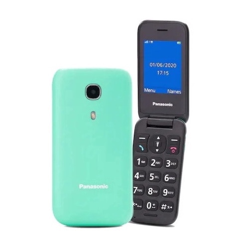 Telefon mobil Panasonic GSM KX-TU400EXC, Single SIM, Tehnologie 2 G, memorie Ram 1 Gb, Buton SOS, Verde, ideal pentru seniori