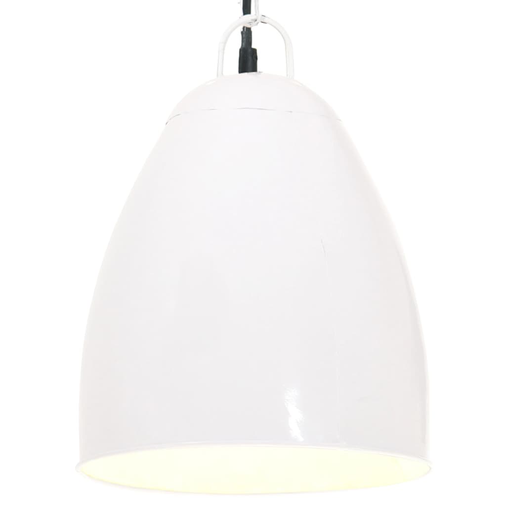 Lampa suspendata industriala, vidaXL, Metal, 32 x 41 cm, 25 W, E27, Alb