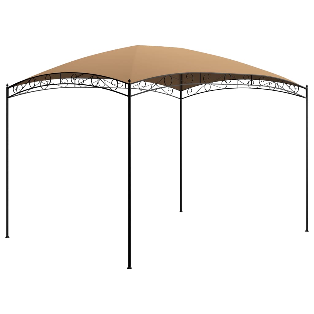 Pavilion de gradina, vidaXL, Poliester-Otel, 3 x 4 x 2.65 m, 180 g/m², Gri taupe