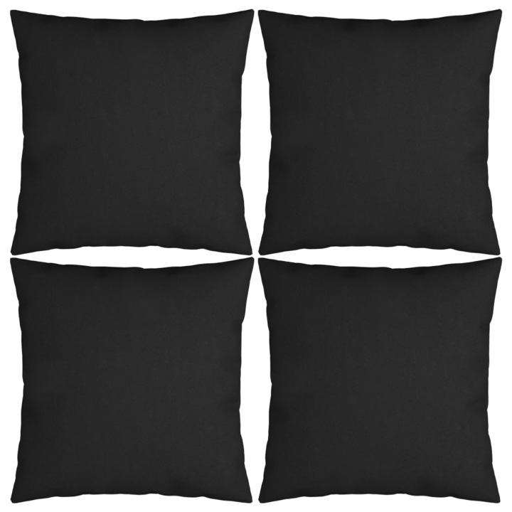 Комплект декоративни възглавници vidaXL, 4 бр., черни, 40 х 40 см, текстил, 1,63 кг