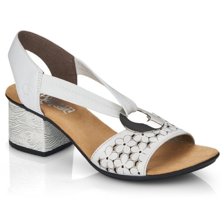 Rieker Rieker női sztreccs pántos szandál 64677-80 Newark fehér 06904