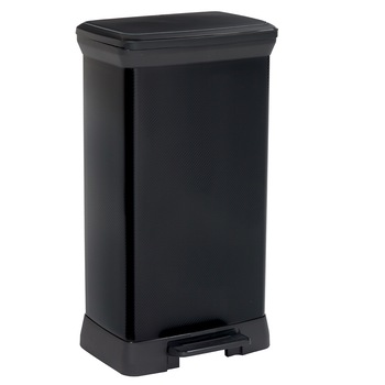 Cos de gunoi inalt, cu pedala, Curver 50L Negru Cos de gunoi inalt, cu pedala, Curver 50L Negru