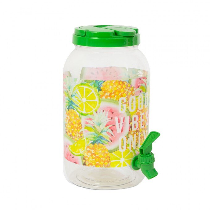 Dozator de bauturi cu robinet, cu modele, 3,8 l, Dimensiuni 26,5 x Ø 14,5 cm, Material plastic