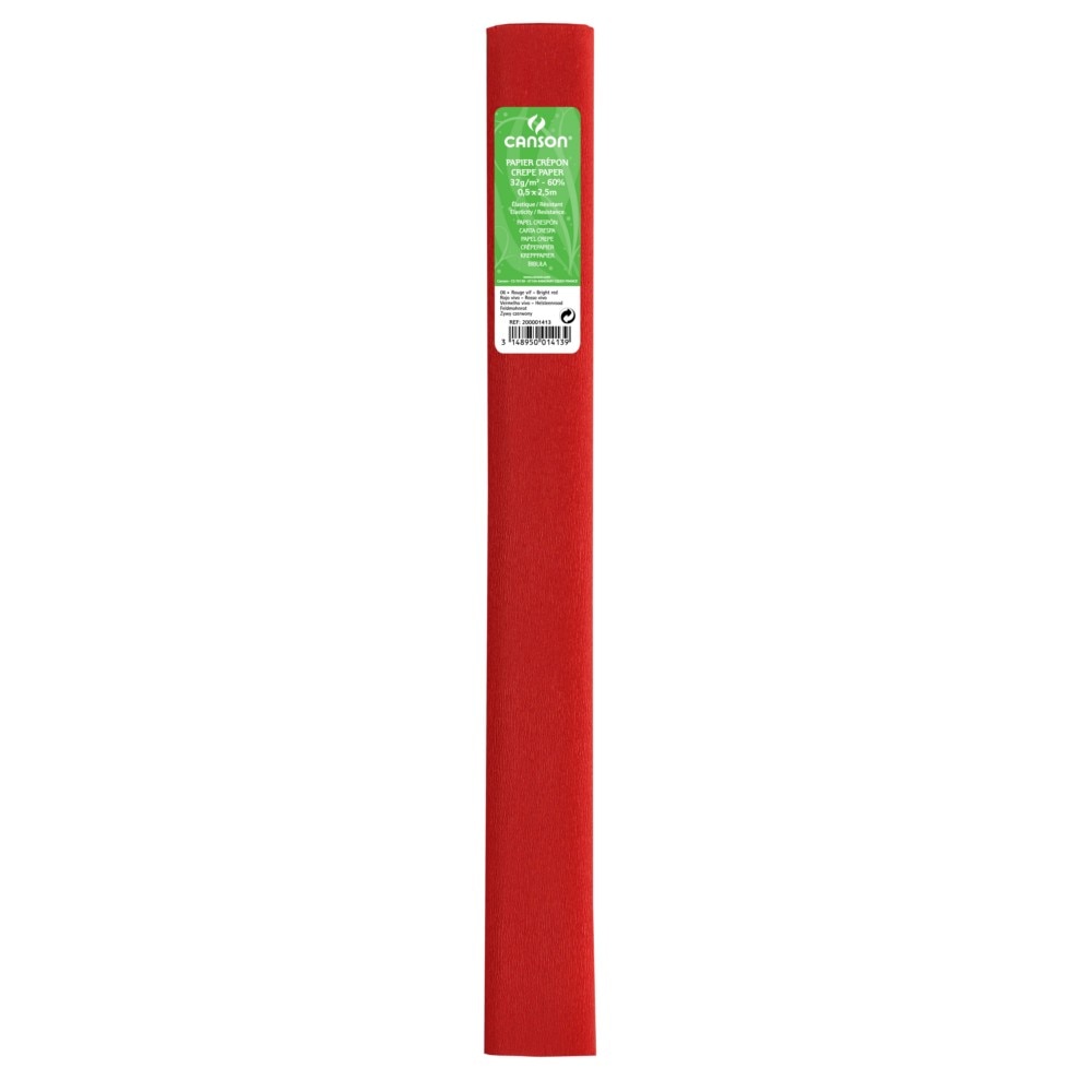 Hartie creponata CANSON standard 0,5 x 2,5m, 32g/mp, 60% ROUGE VIF (ROSU APRINS)