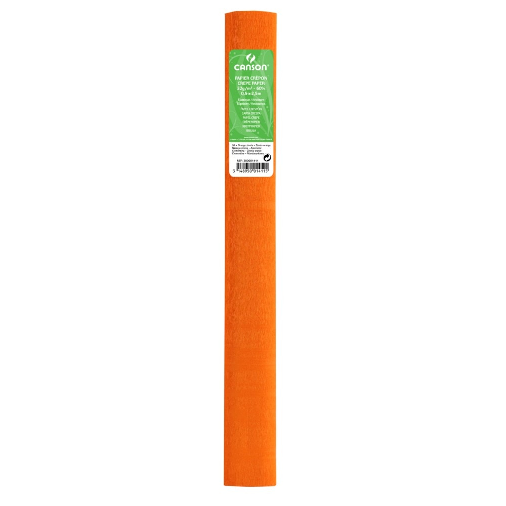 Hartie creponata CANSON standard 0,5 x 2,5m, 32g/mp, 60% ORANGE ZINNIA (PORTOCALIU ZINNIA)