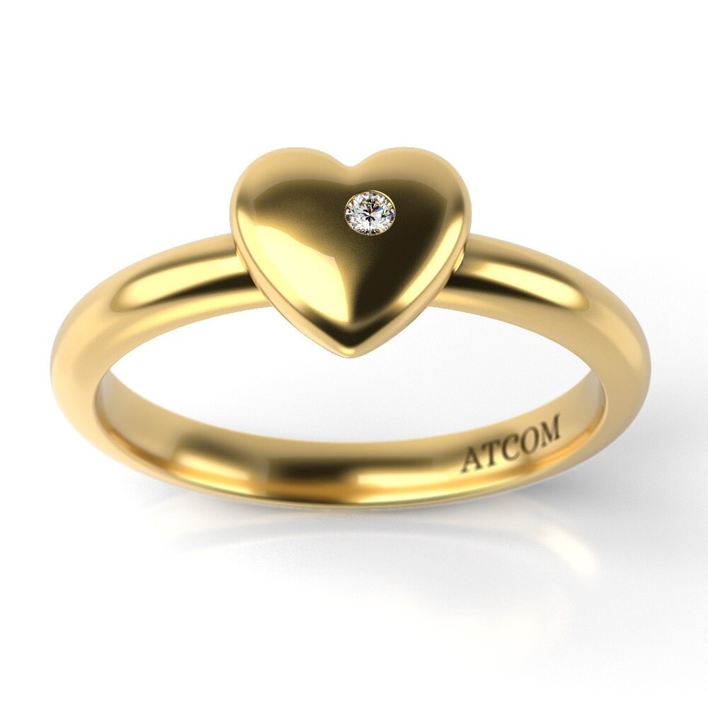 Inel din aur galben cu diamant model Olaf