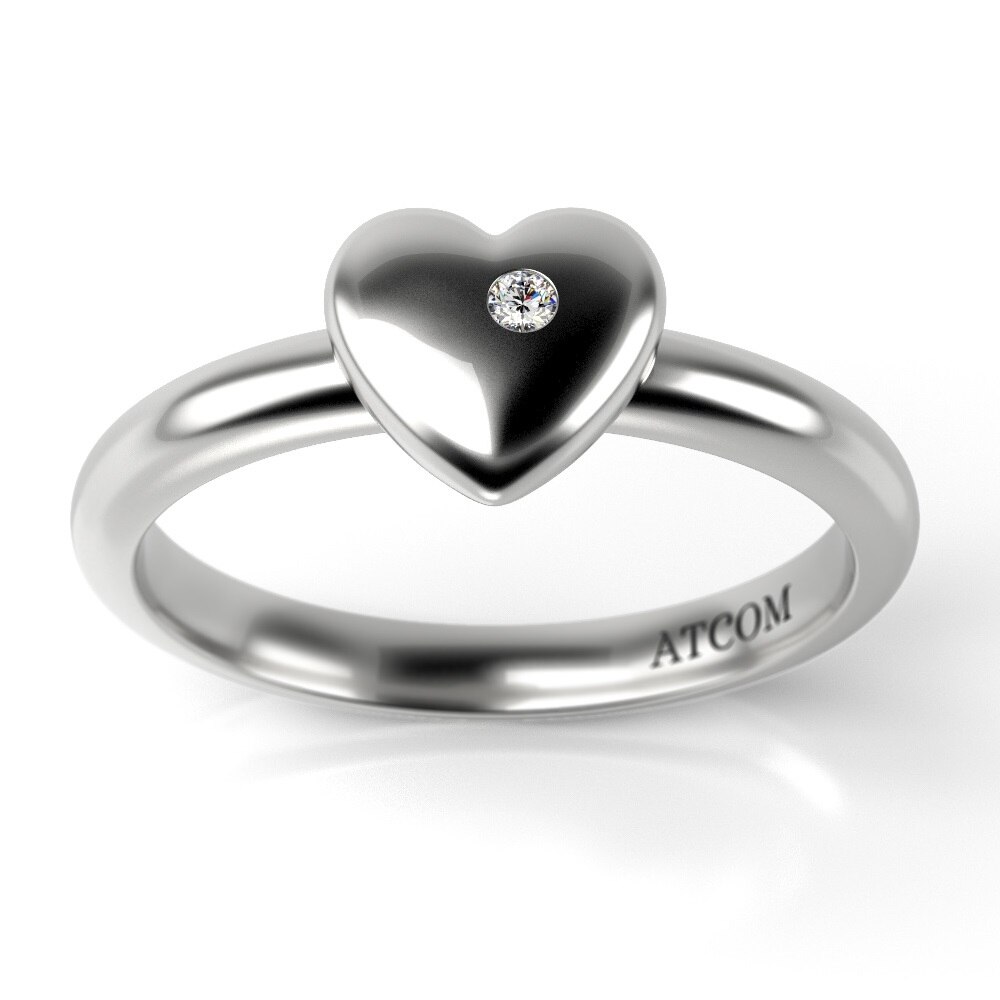 Inel din aur alb cu diamant model Olaf