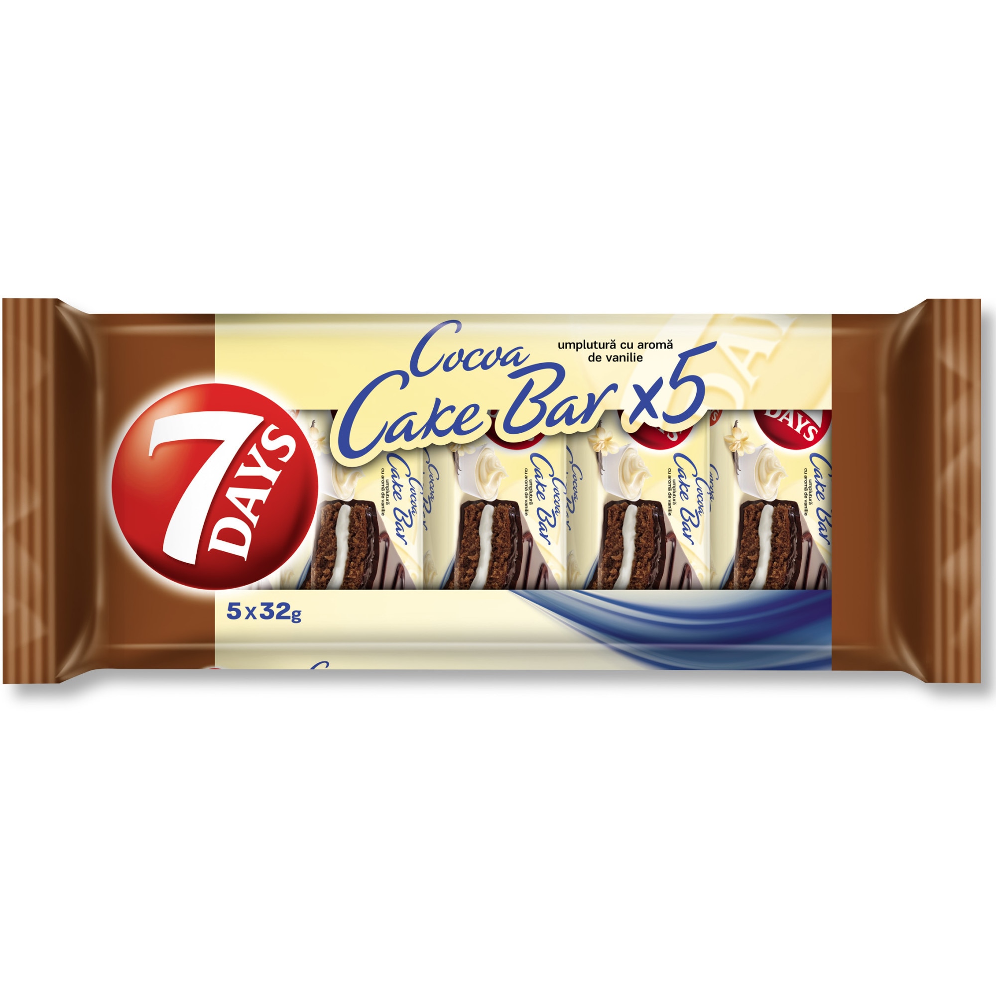 Prajitura cu crema de cacao si vanilie 7 Day's Cakebar, 5buc x 32g