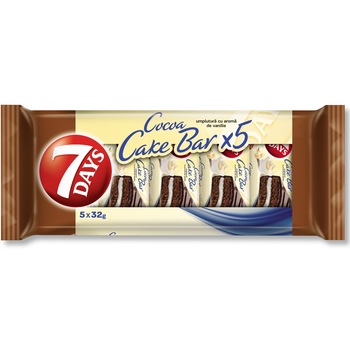 Prajitura cu crema de cacao si vanilie 7 Day's Cakebar, 5buc x 32g Prajitura cu crema de cacao si vanilie 7 Day's Cakebar, 5buc x 32g