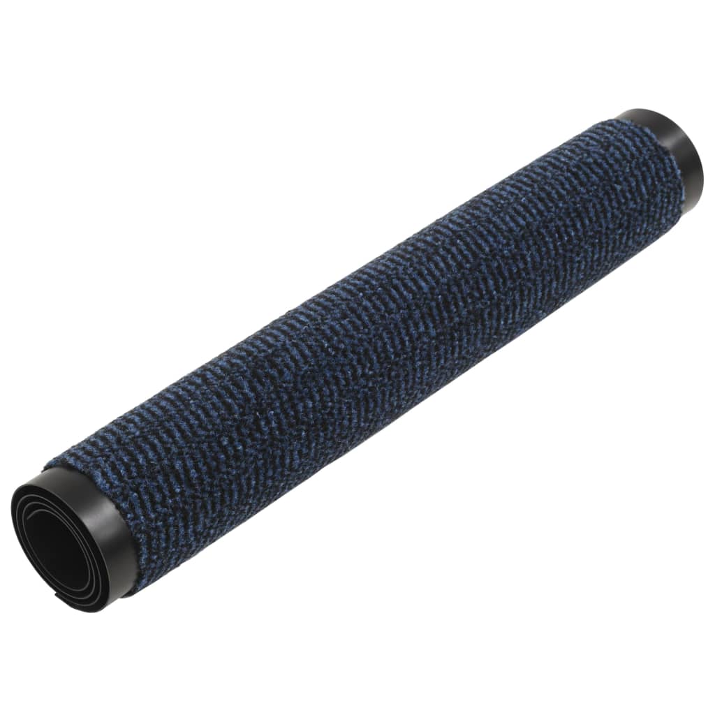 Set de 2 covorase de usa intrare, vidaXL, Tesatura, Antideparant, 80 x 120 cm, Albastru