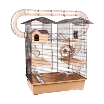 Colivie mare pentru rozatoare, bej, tunel Colivie mare pentru rozatoare, bej, tunel