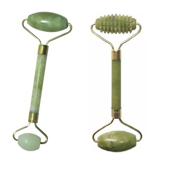 Set 2 role de jad duble, pentru masaj facial si corporal, verde Set 2 role de jad duble, pentru masaj facial si corporal, verde