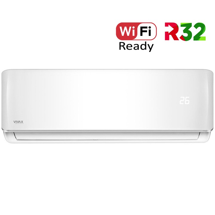 Aer conditionat Vivax ACP-24CH70AERI R-Design Wi-Fi Ready, Inverter, 24000 BTU/h, Clasa A++, Ionizator, I feel, Autodiagnoza, Autocuratare, Autodetectie scurgeri freon, filtru Bio, filtru Anti-Praf, ECO-Mode