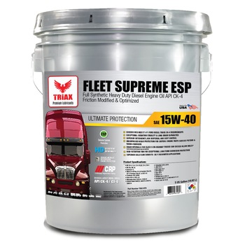 Ulei motor camioane TRIAX Fleet Supreme ESP 15W-40 CK-4 Full Sintetic, 18.9 L Ulei motor camioane TRIAX Fleet Supreme ESP 15W-40 CK-4 Full Sintetic, 18.9 L