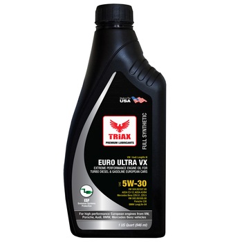 Ulei Motor Full Sintetic Made in USA TRIAX Euro Ultra VX 5W-30 - VW 507.00, 504.00, BMW LL-04, MB 229.51, 946 ml Ulei Motor Full Sintetic Made in USA TRIAX Euro Ultra VX 5W-30 - VW 507.00, 504.00, BMW LL-04, MB 229.51, 946 ml