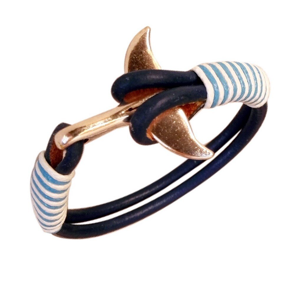 Bratara handmade din snur din piele MARIN5-M42