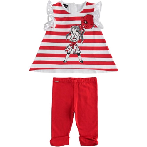 Compleu fete Sarabanda rosu cu dungi