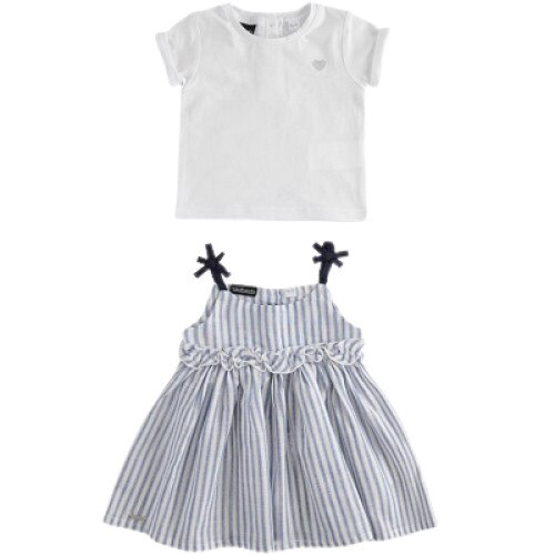 Compleu fete Sarabanda tricou si sarafan in dungi