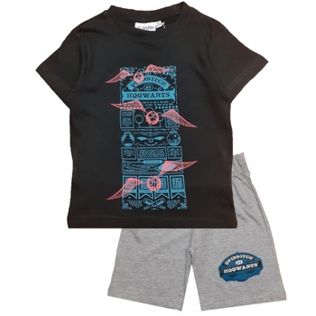 Pijama Harry Potter, Hogwarts, Negru/Gri Pijama Harry Potter, Hogwarts, Negru/Gri