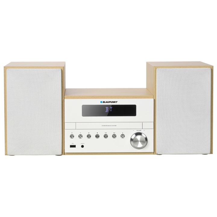 Microsistem Blaupunkt MS45BT, 100W, Bluetooth, CD, MP3, USB, Alb