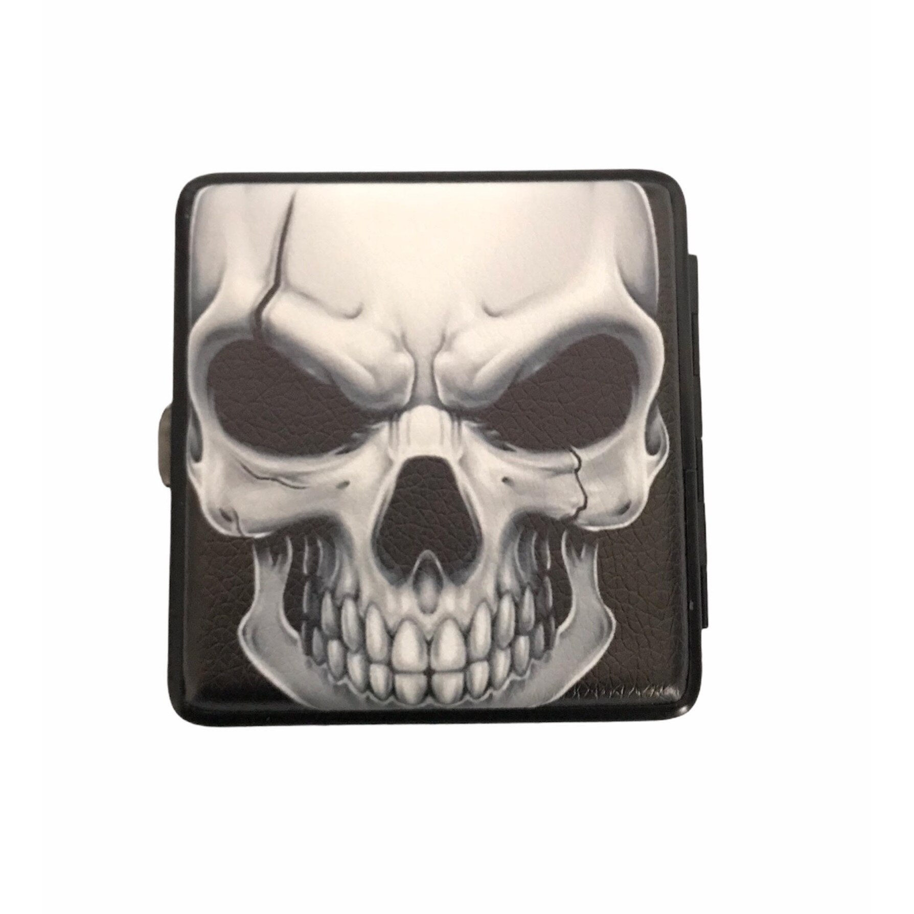 Tabachera Angel Skull black white, capacitate 20 tigarete