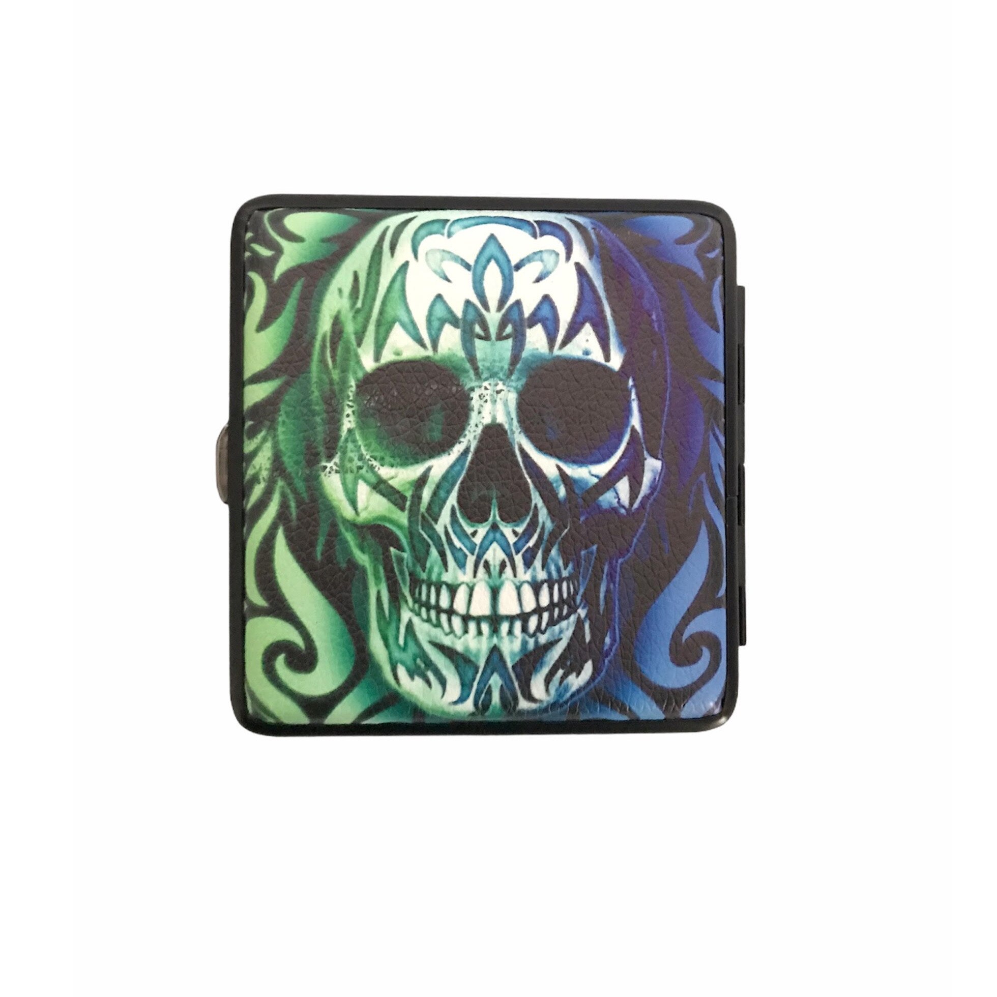 Tabachera Angel Skull Face multicolor, capacitate 20 tigarete