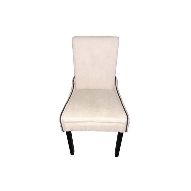 Scaun tapitat T13, Smart Living Studio Casa, picioare si cadru din lemn, material textil, Beige/Negru