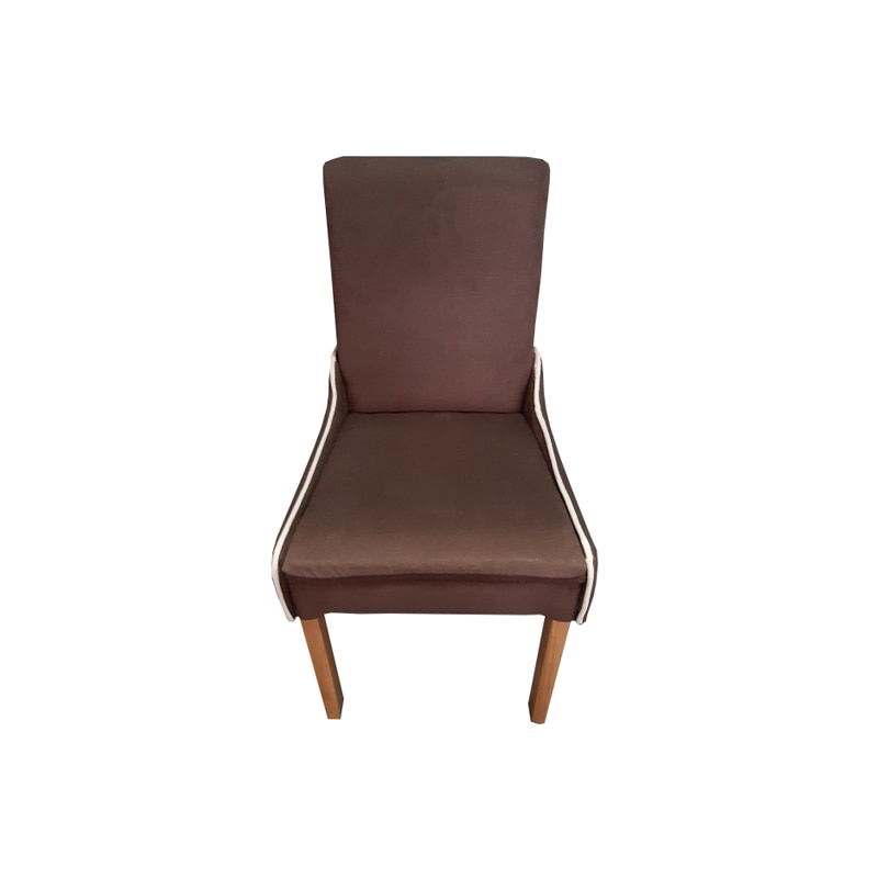 Scaun tapitat T13, Smart Living Studio Casa, picioare si cadru din lemn, material textil, Maro