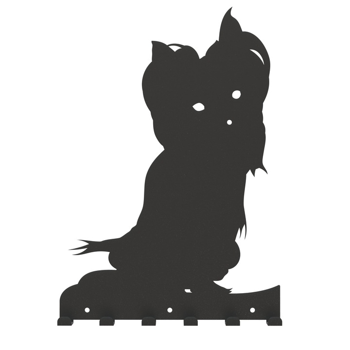 Cuier metalic caine Yorkie, model 4254, Negru, 38x58x2.8 cm