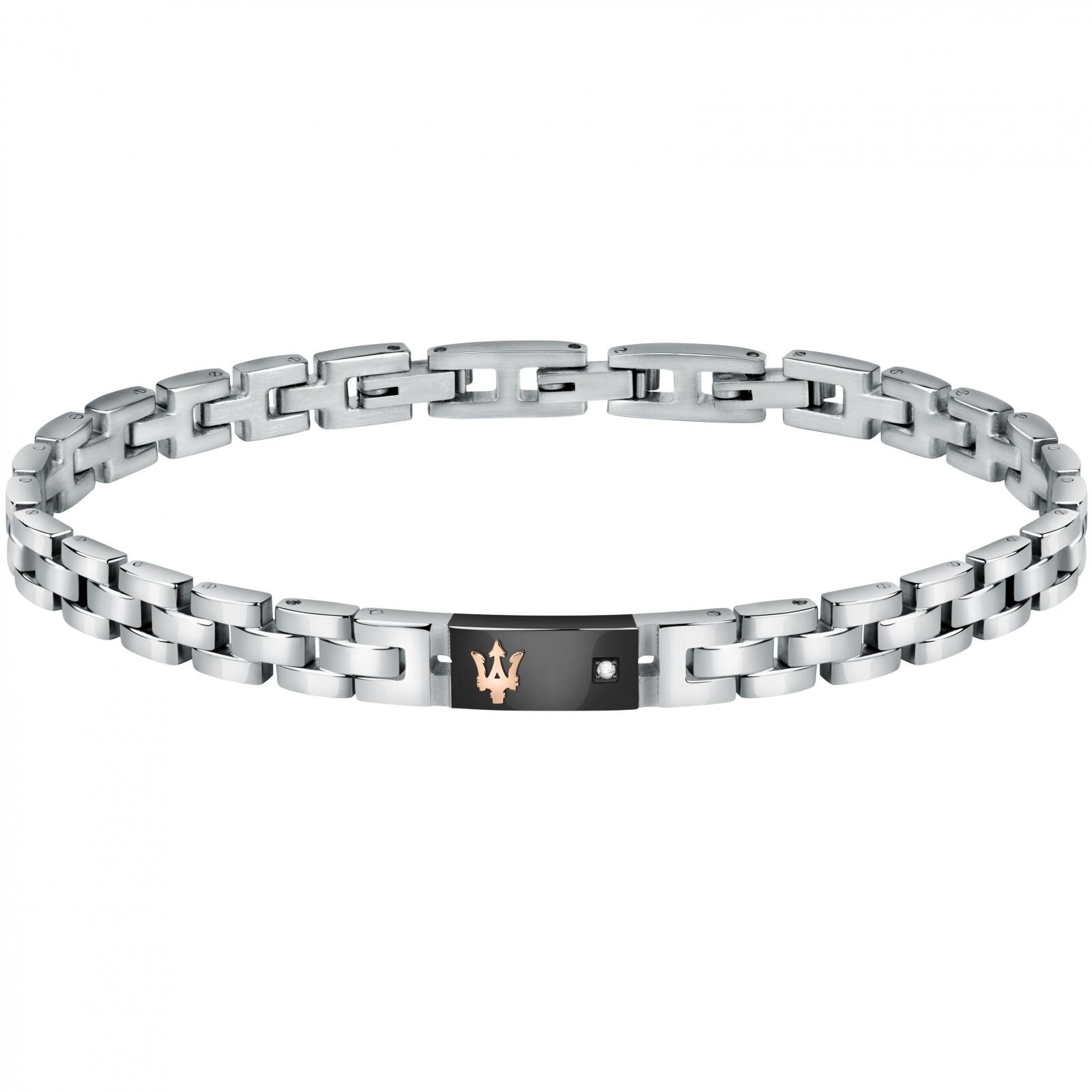 Bratara Maserati JM221ATY05, Argintiu, Negru, Auriu