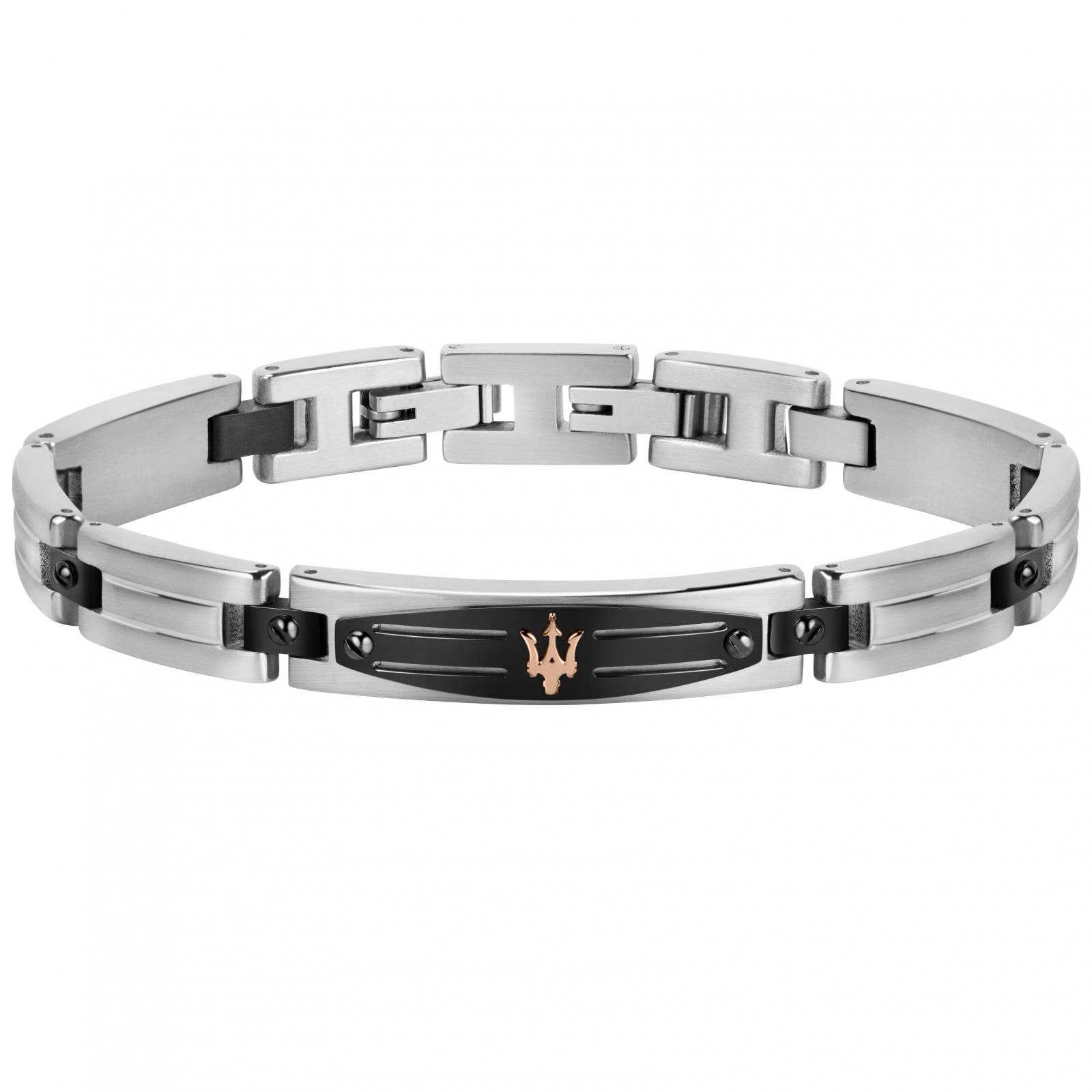 Bratara Maserati JM419ARY03, Argintiu, Negru