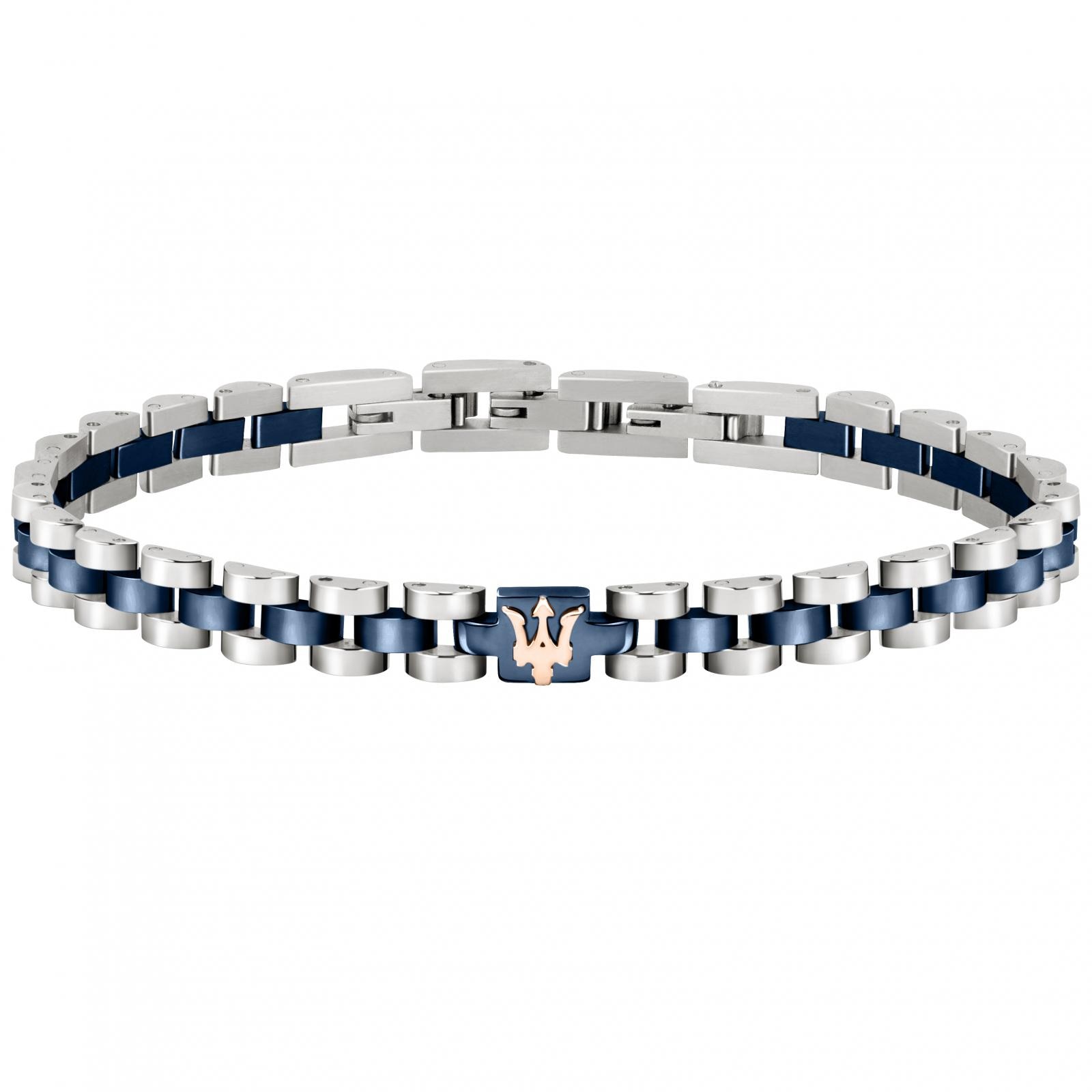 Bratara Maserati JM320AST10, Argintiu, Albastru, Rose gold